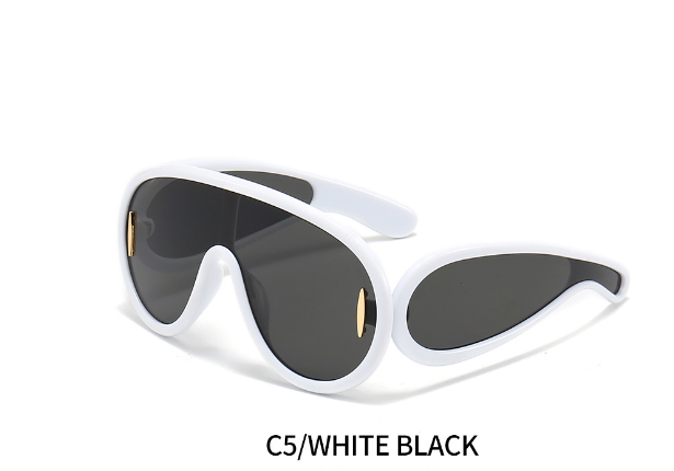 One-piece Oval Large Frame Sunglasses