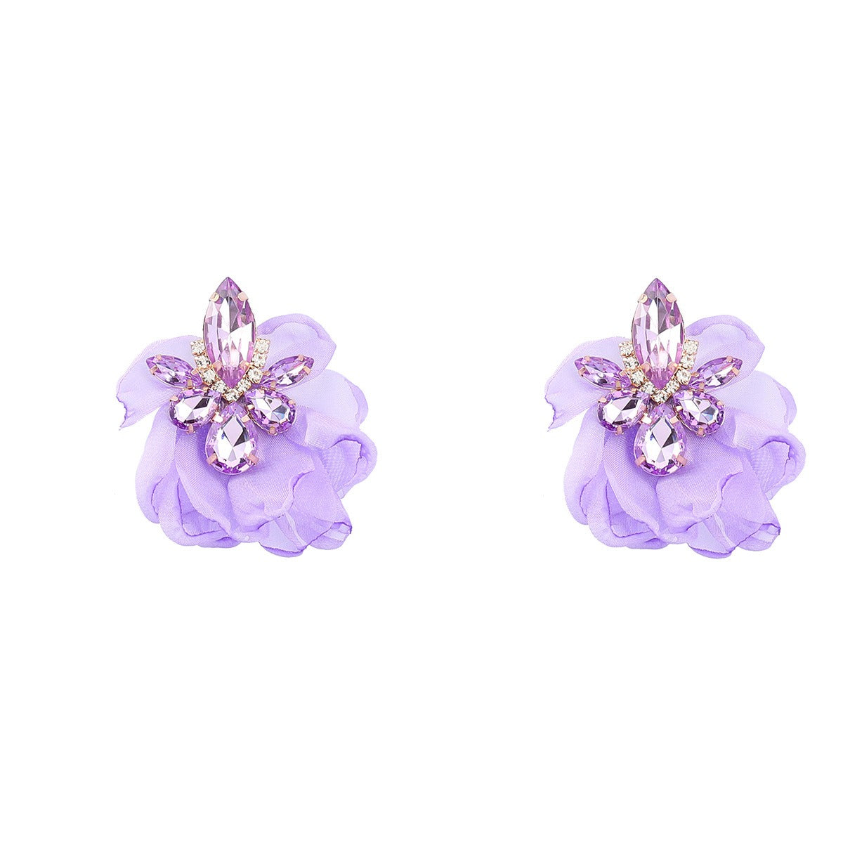 Elegant Vintage Alloy Diamond Flower Earrings