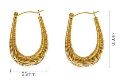 U-Shaped Coil Hoop Earrings