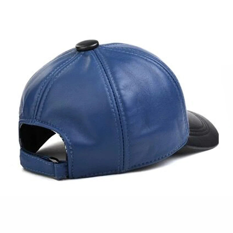 Dual Color Leather Baseball Cap