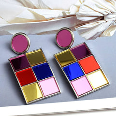 Color Palette Glass Dangling Earrings