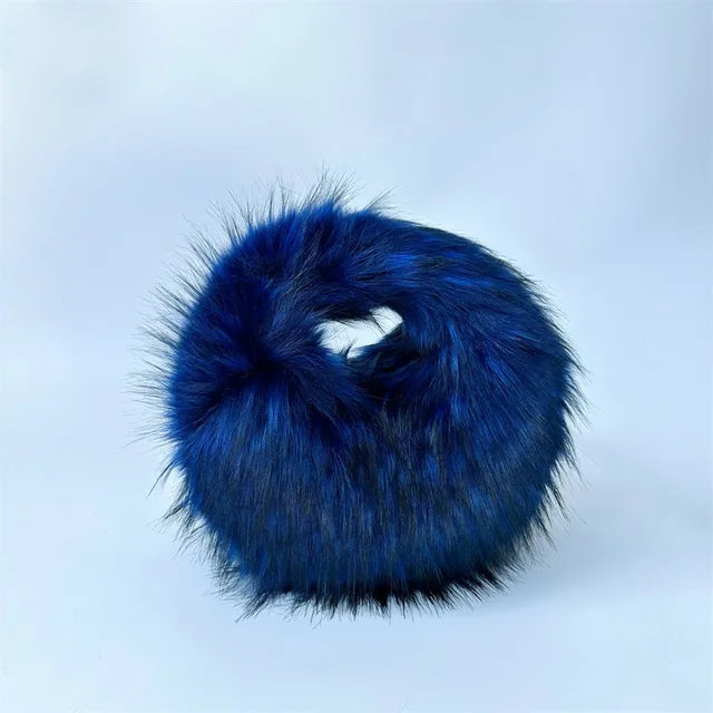 Fluffy Faux Fur Round Handbag