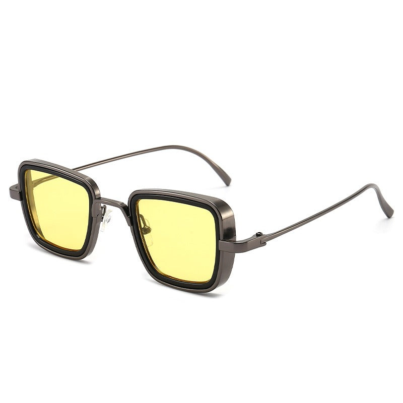 Square Metal Frame Colored Sunglasses