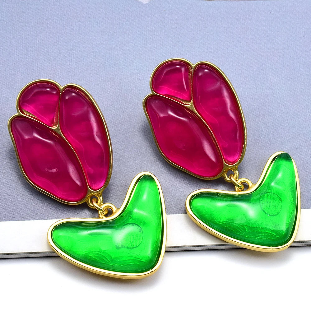 Tulips Resin Drop Earrings