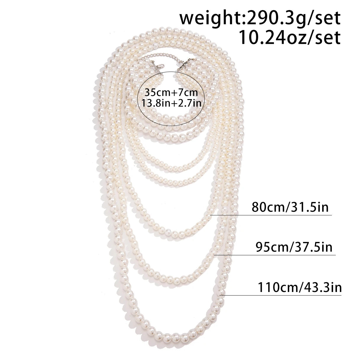 Elegant Multi-Layer Long Faux Pearl Necklace