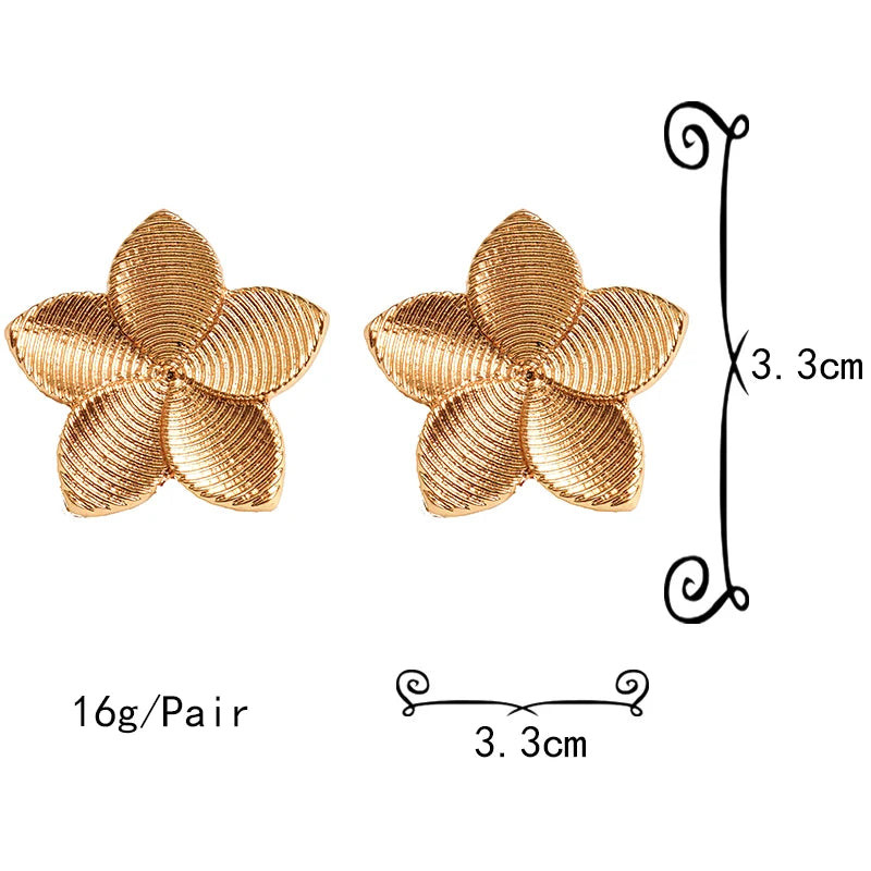 Textured Floral Stud Earrings