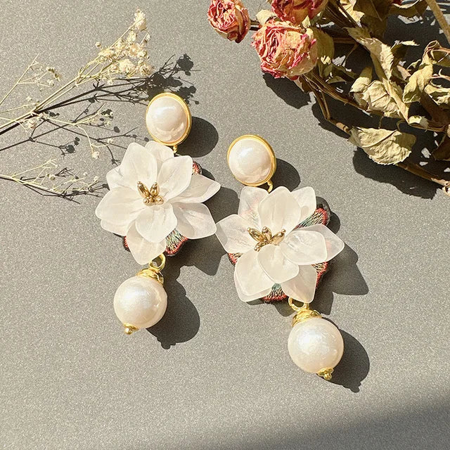 Exaggerated Tassel Flower Earrings