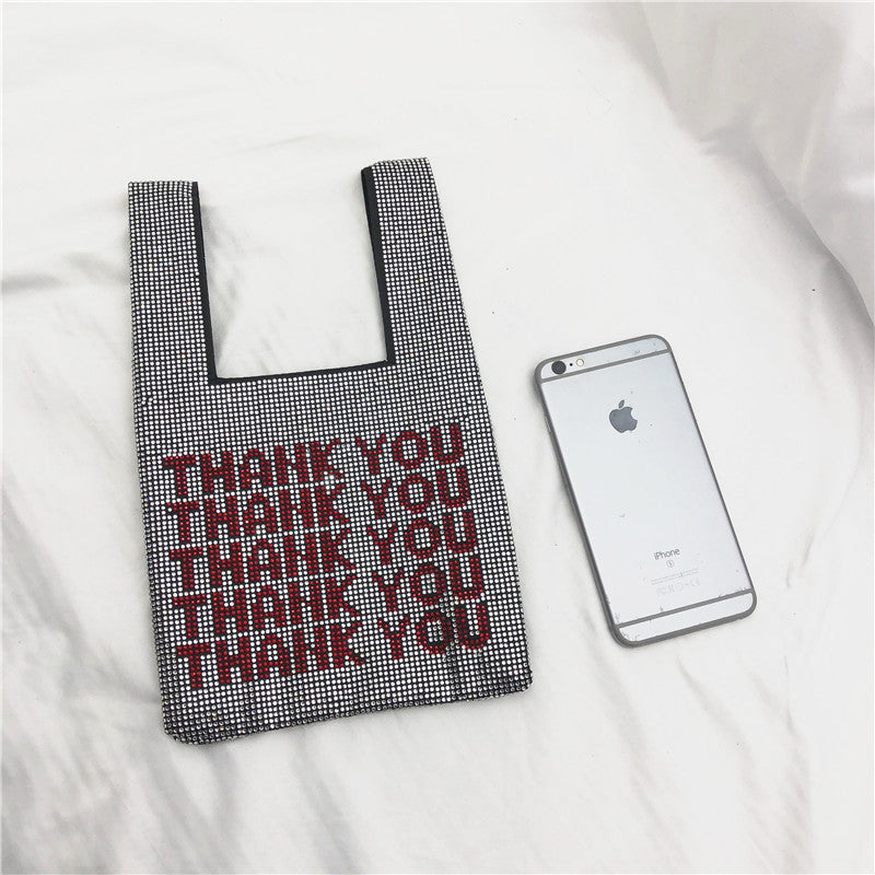 Thank You Rhinestones Tote Bag