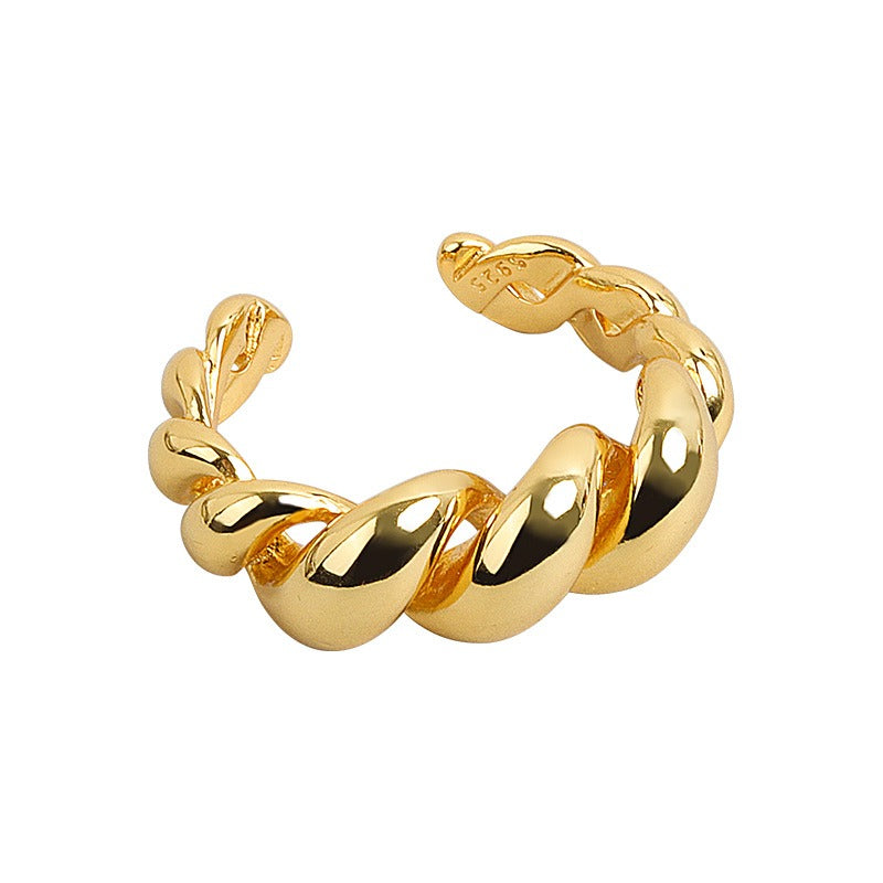 Twist Link Hollow Open Ring