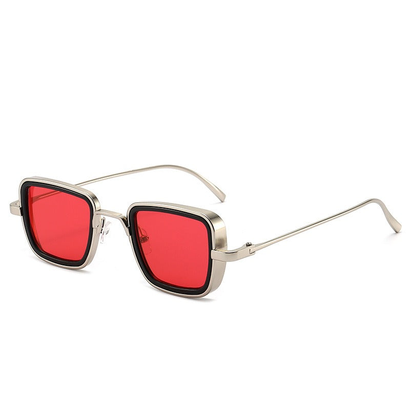 Square Metal Frame Colored Sunglasses