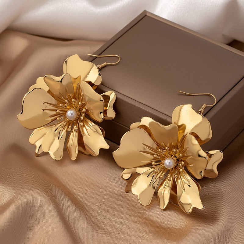 Pre Order:  Retro Flower Petal Hook Earrings