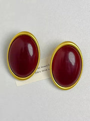 Framed Oval Resin Large Earrings