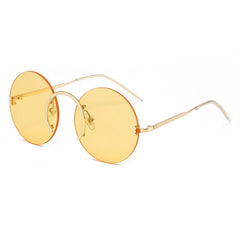 Round Frame Rimless UV400 Sunglasses