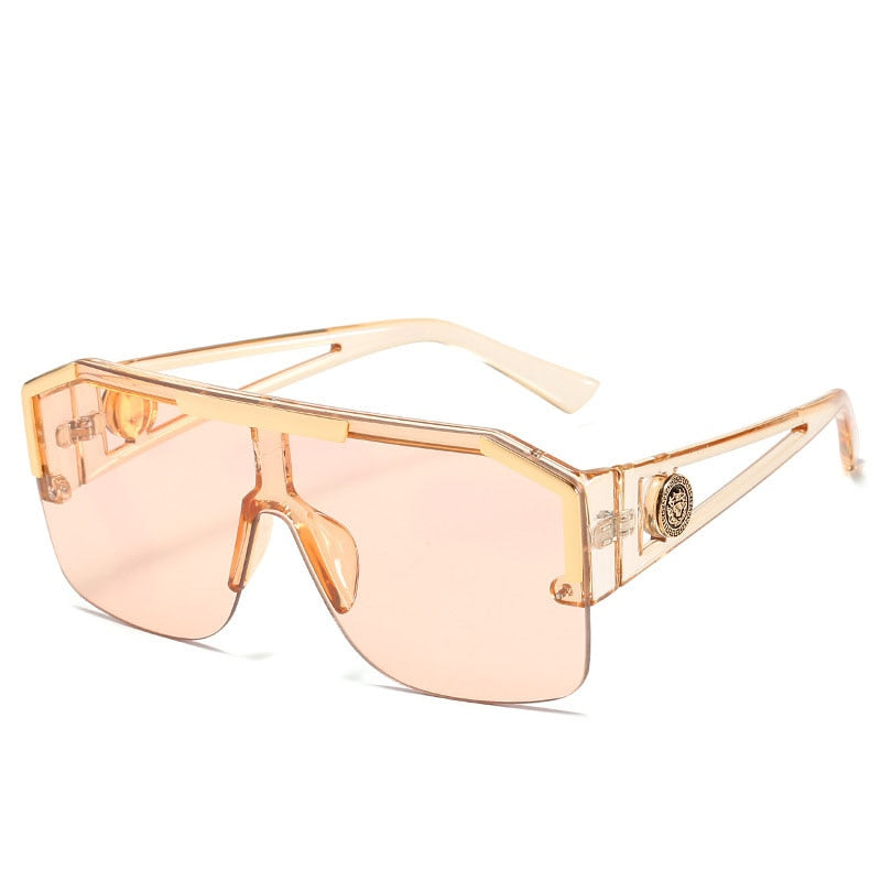 Oversized Square Semi-Rimless Sunglasses