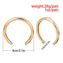 Exaggerated Open Round Drop Earrings