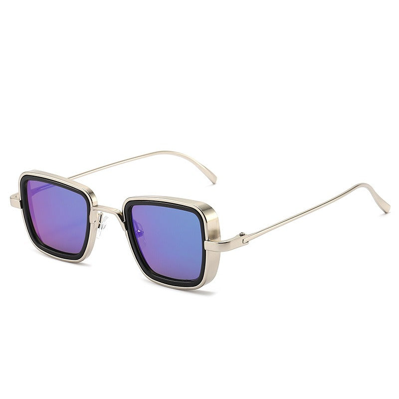 Square Metal Frame Colored Sunglasses