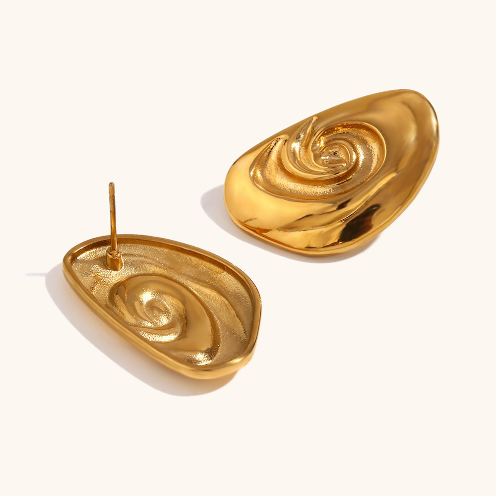 Spiral Engraved Stud Earrings