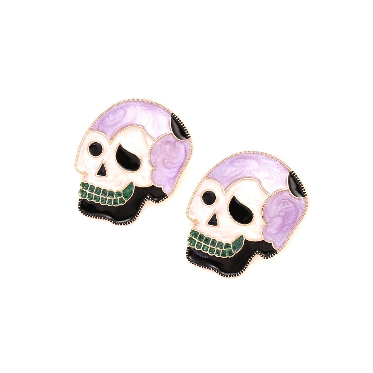 Alloy Drip Oil Skeleton Earrings