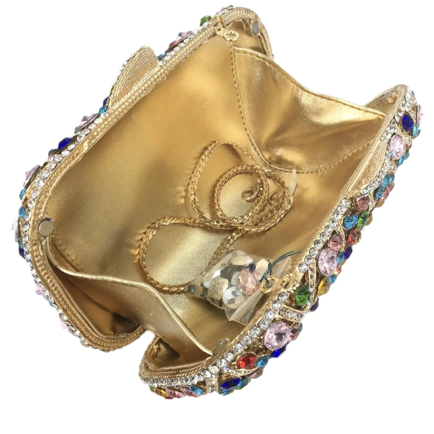 Gemstones Embellished Mini Clutch Bag