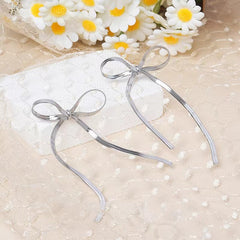 Long Bow Minimalist Earrings