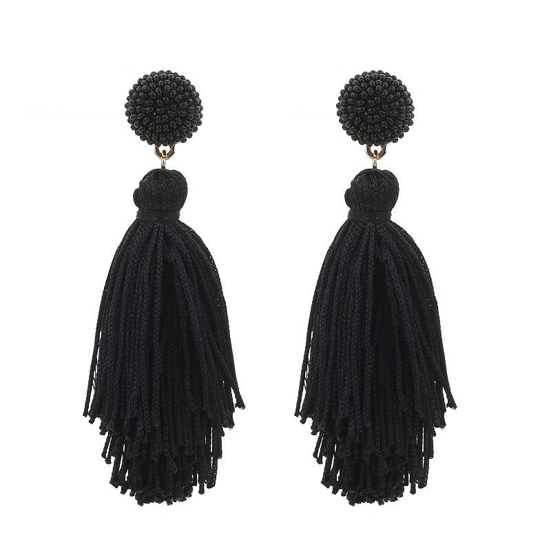 Bohemian Double Layered Tassel Earrings