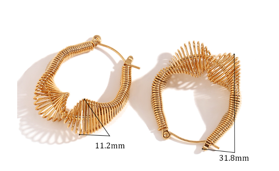 Twisted Coil Hoop Plated Earrings