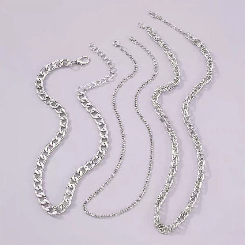 Tri-level Plated Chain Necklace