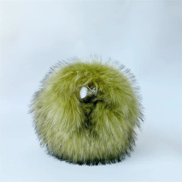 Fluffy Faux Fur Round Handbag