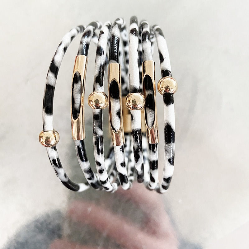 Leopard Print Loops Magnetic Bracelet