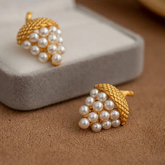 Pine Nuts Faux Pearl Earring