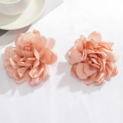 Large Flower Fabric Earrings