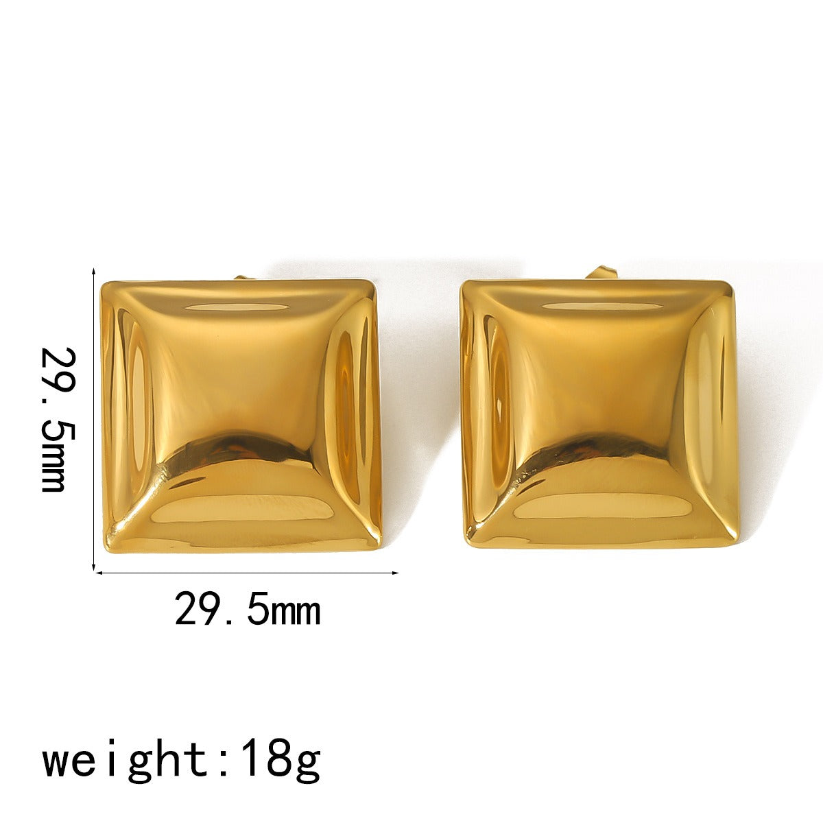 Pre Order:  Stainless Steel Concave Square Earrings