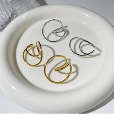 Pre Order:  Creative Cursive Gold Plated Earring Ear Clips