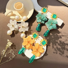 Exaggerated Tassel Flower Earrings