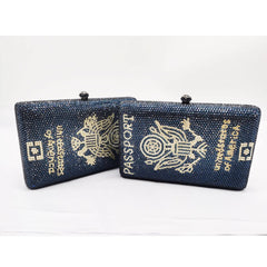 Passport Rhinestones Clutch Bag