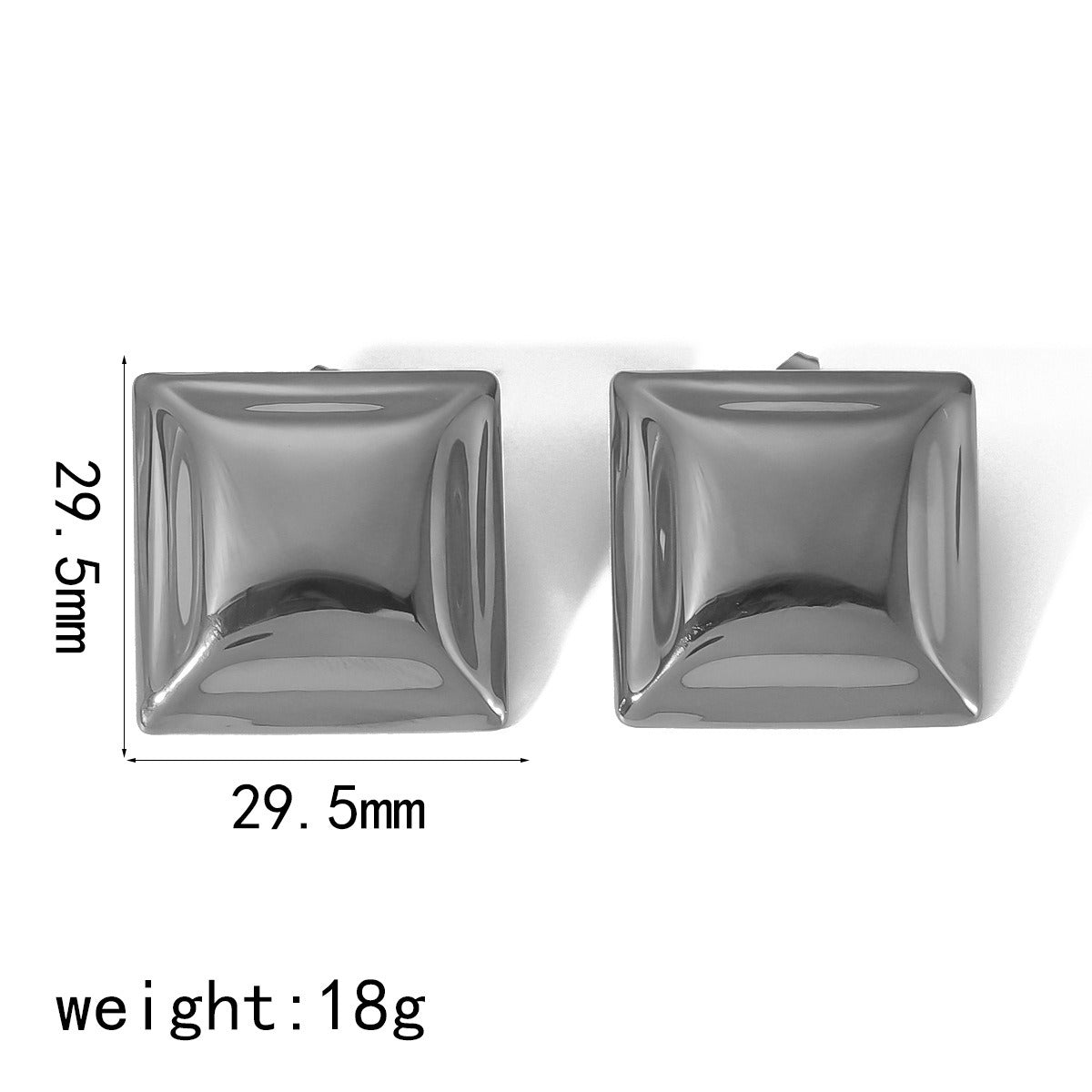 Pre Order:  Stainless Steel Concave Square Earrings