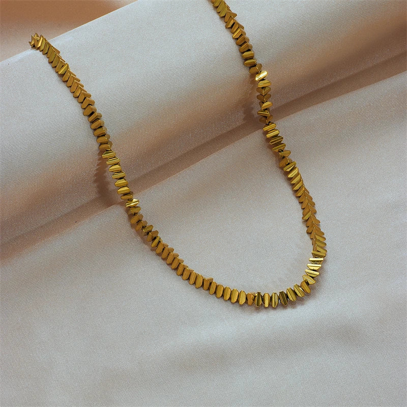 Beads Strand Gold Plated Necklace