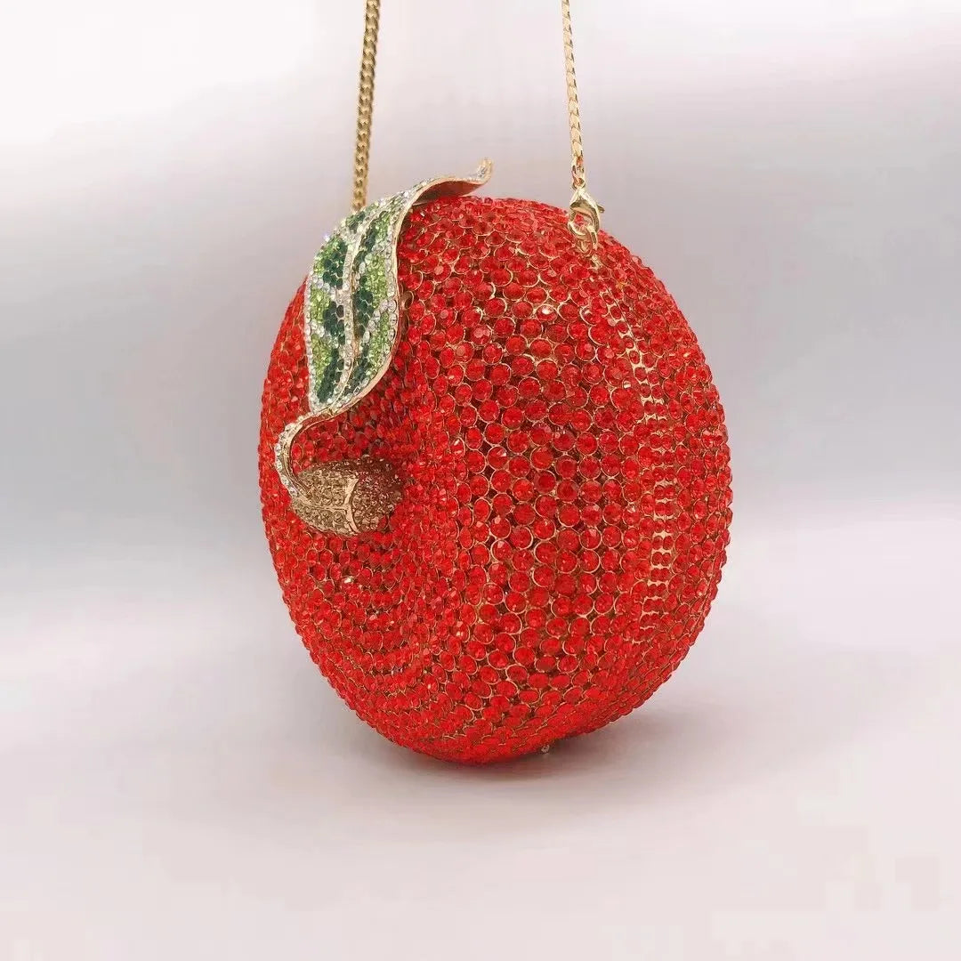 3D Apple Rhinestone Handbag