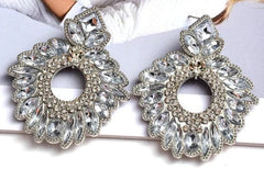 Rhinestone Wreath Drop Earrings