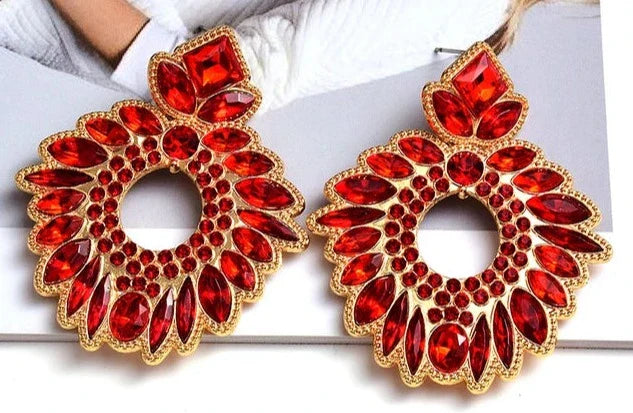 Rhinestone Wreath Drop Earrings