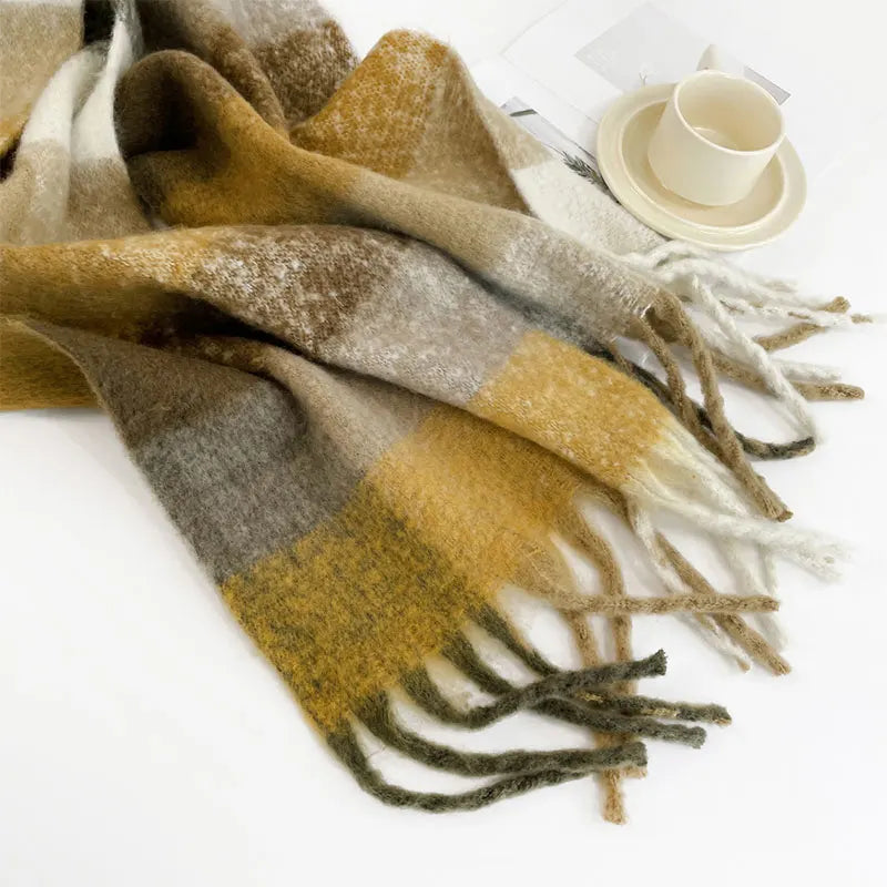 Assorted Plaid Fringe Scarves