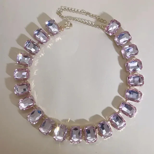 Luxury Adjustable Crystal Chain Choker Necklace