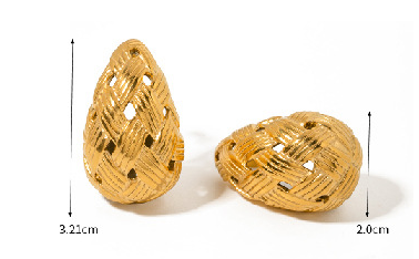 Hive Weave Texture Hollow Earrings