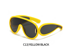 One-piece Oval Large Frame Sunglasses