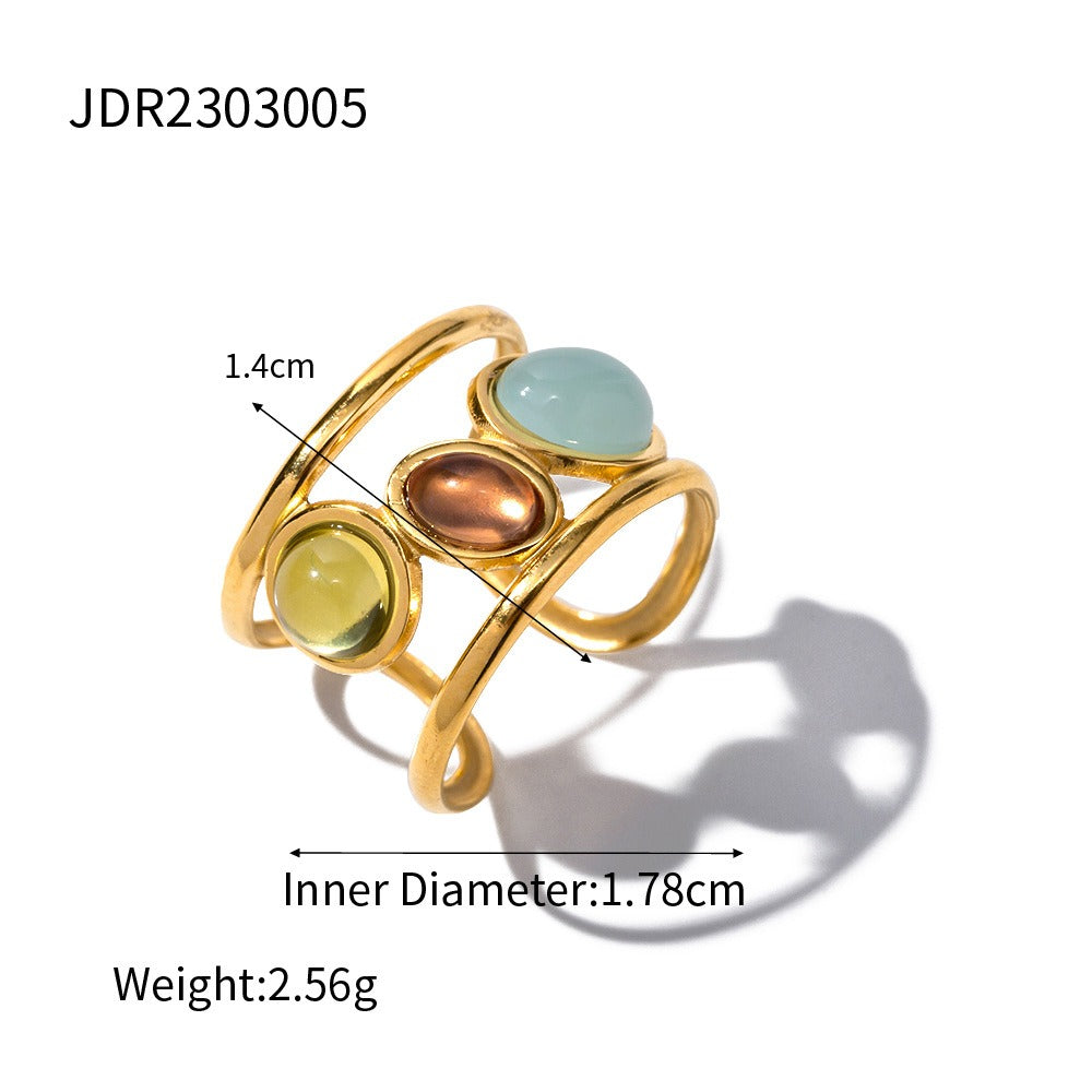 Pre Order:  French Retro Stone Adjustable Ring