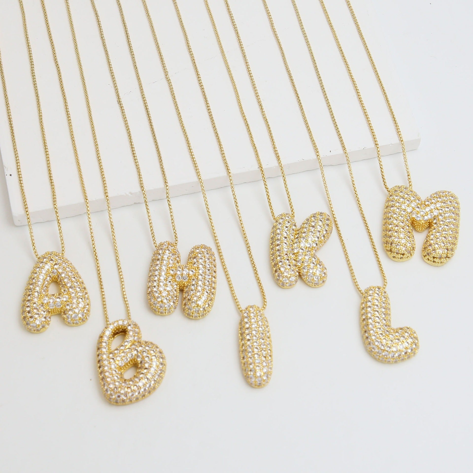 Pre Order:  Bubble English Letter Necklace