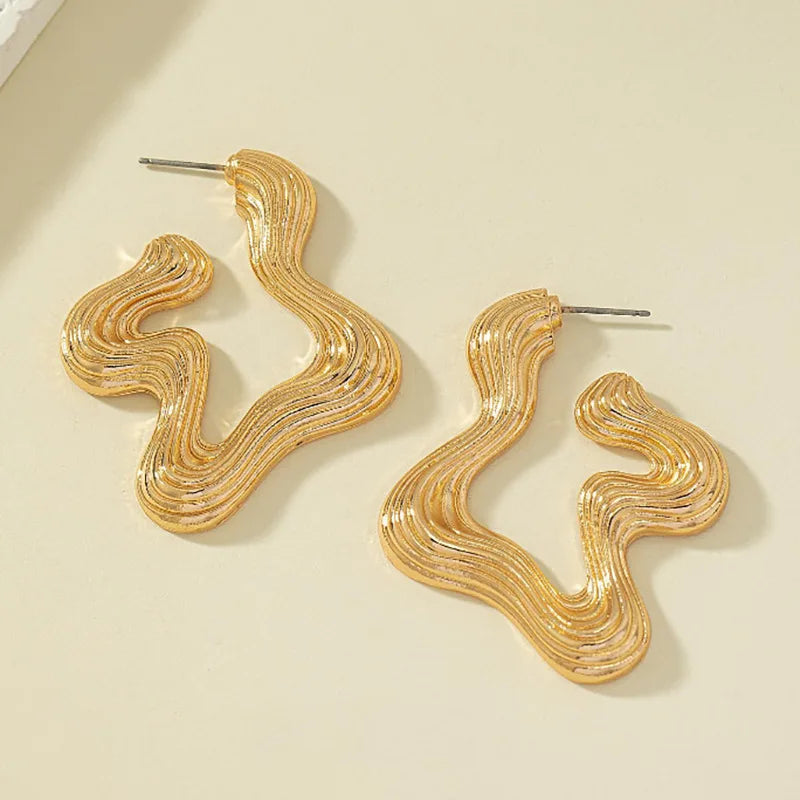 Warped Textured Large Hoop Earrings