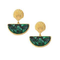 Geometric Retro Half-Circle Earrings