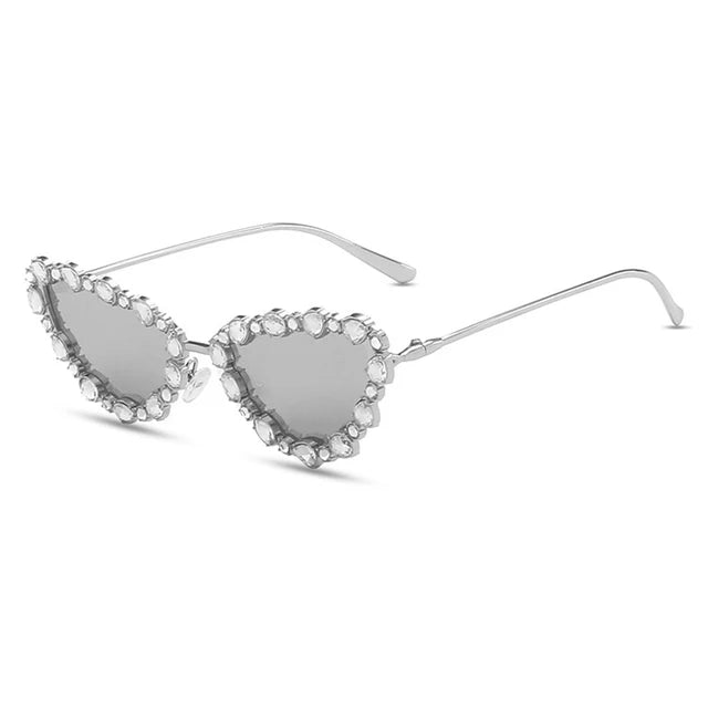 Rhinestones Cat Eyes UV400 Sunglasses