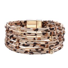 Leopard Print Loops Magnetic Bracelet